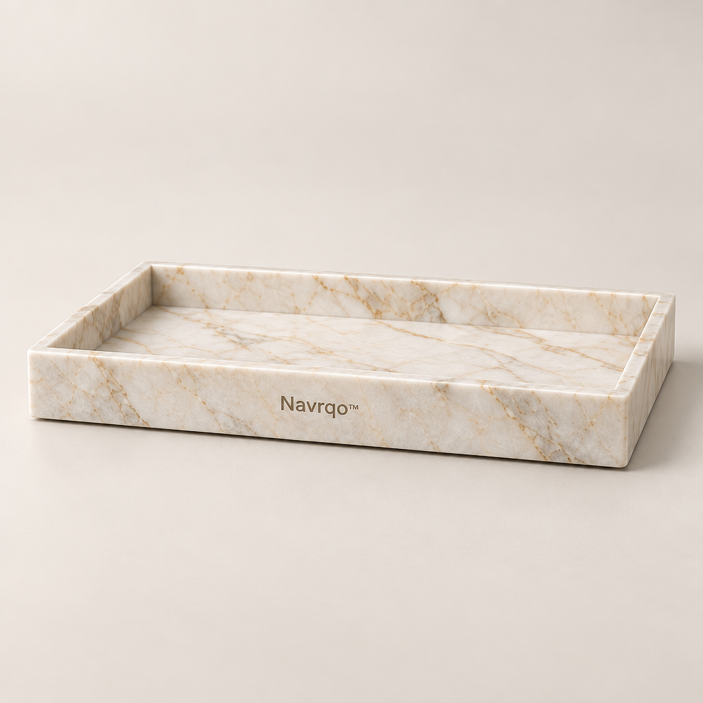 Navrqo™ Marble-Pattern Desktop Decorative Tray hero
