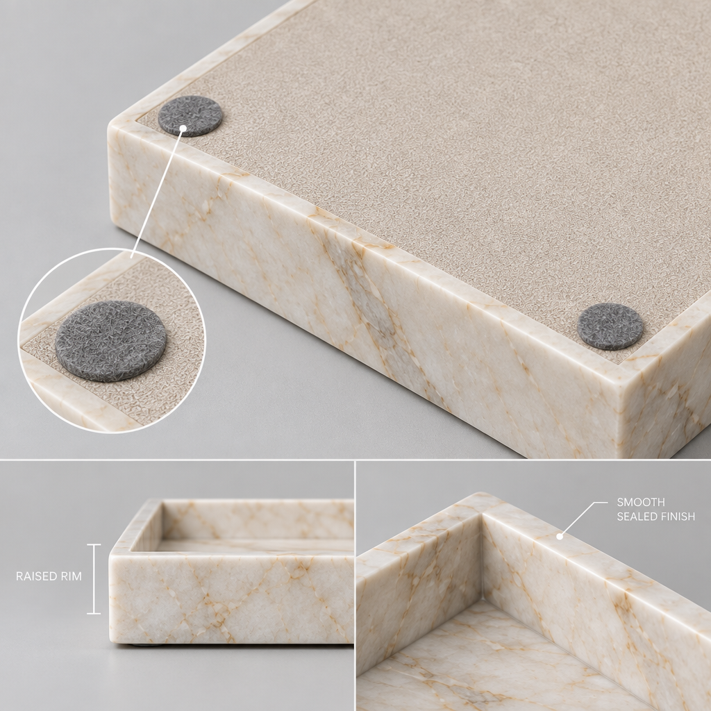 Navrqo™ Marble-Pattern Desktop Decorative Tray main image 03