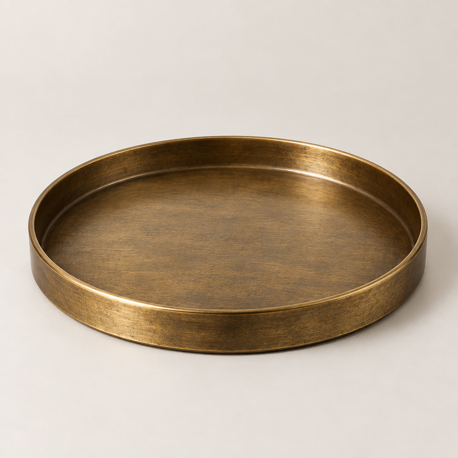 Navrqo™ Vintage Round Metal Decorative Tray hero
