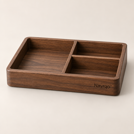 Navrqo™ Natural Wood Desktop Organizer Tray hero