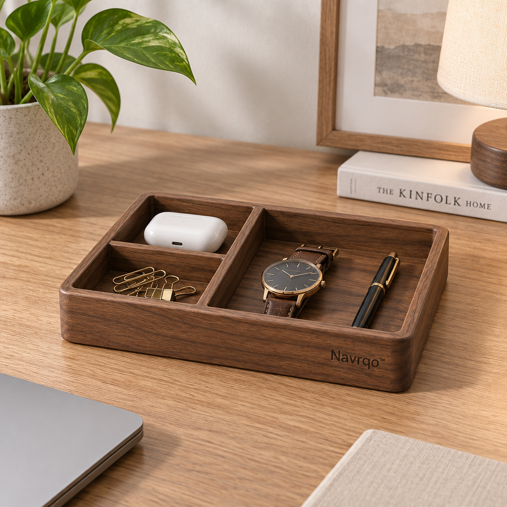 Navrqo™ Natural Wood Desktop Organizer Tray main image 05