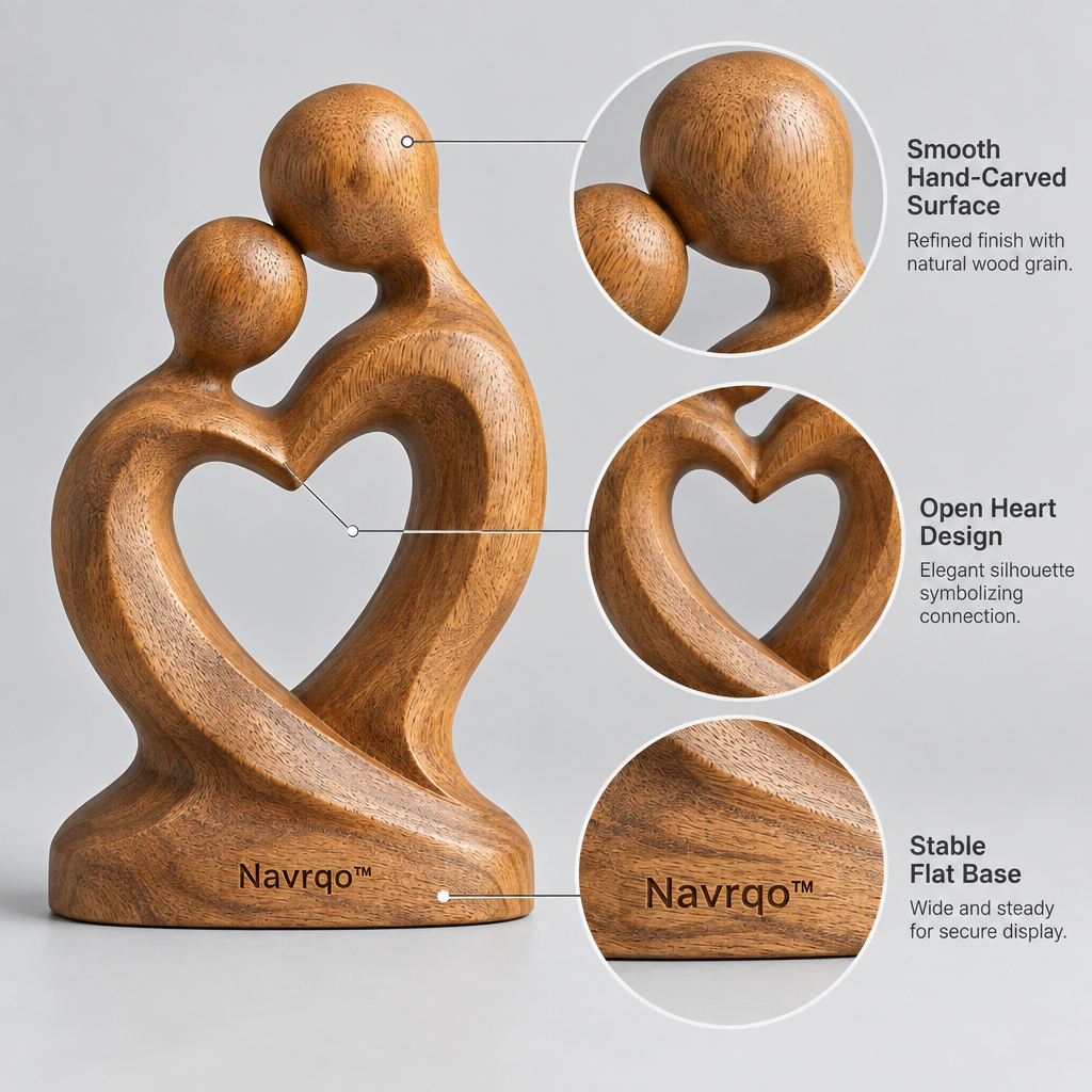 Navrqo™ Natural Wood Carved Desktop Decor main image 03